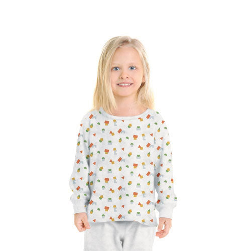 Jersey Towelling, Geometrics White