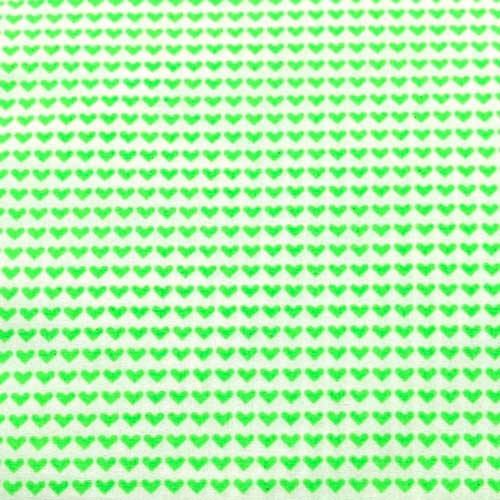 Fat Quarter Laminado Corazones Verde Flúor