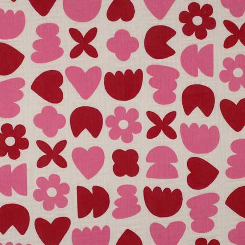 Muselina Flores y Corazones