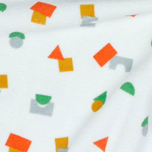 Jersey Towelling, Geometrics White