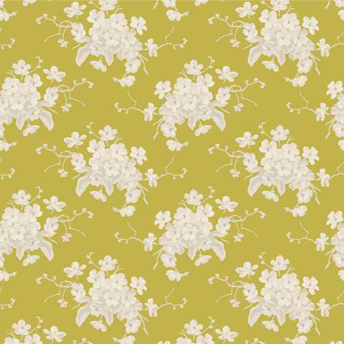 Tela Patchwork White Flower Sour Yellow