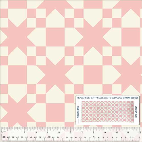 Patchwork Fabric Missouri star Blush