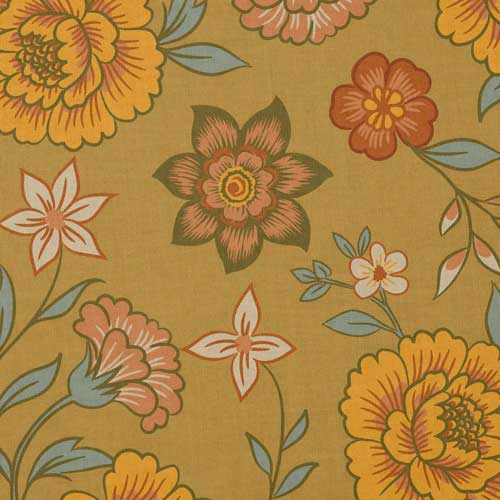 Poplin Fabric Moss Marigold