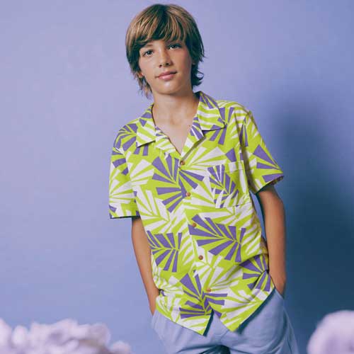 Pique Cotton Print Surf Palm