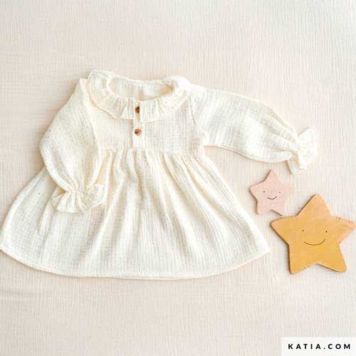Tela Muselina Dew Drop Gold Dots