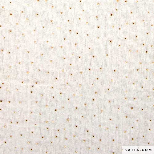 Tela Muselina Dew Drop Gold Dots