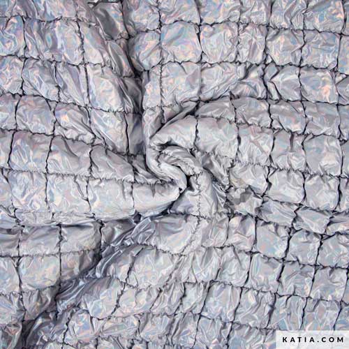 Silver Quilted Fabric Iridescent