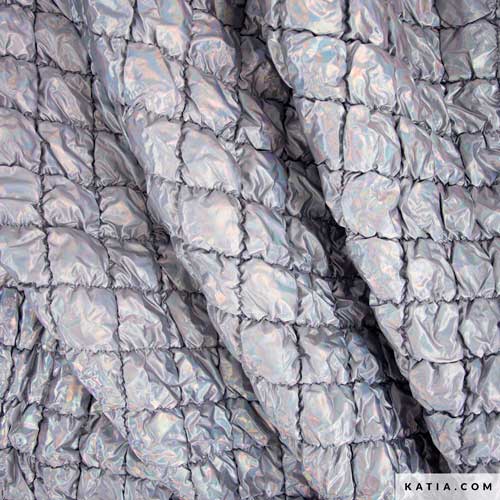 Silver Quilted Fabric Iridescent