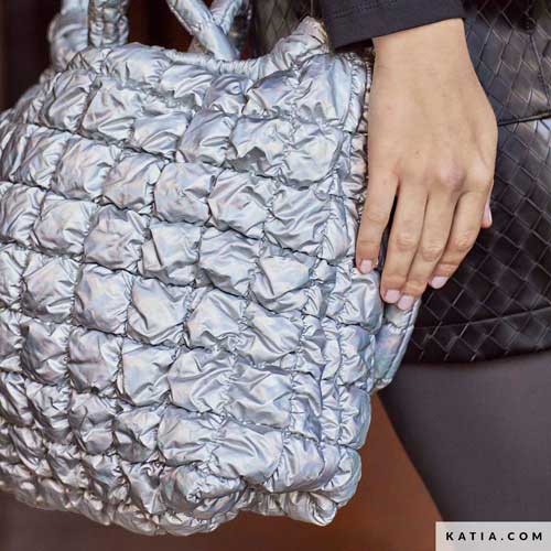 Silver Quilted Fabric Iridescent