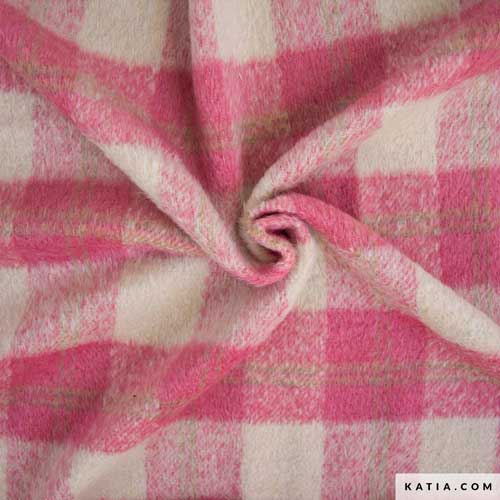 Tela Plaid Brushed Coat Roses