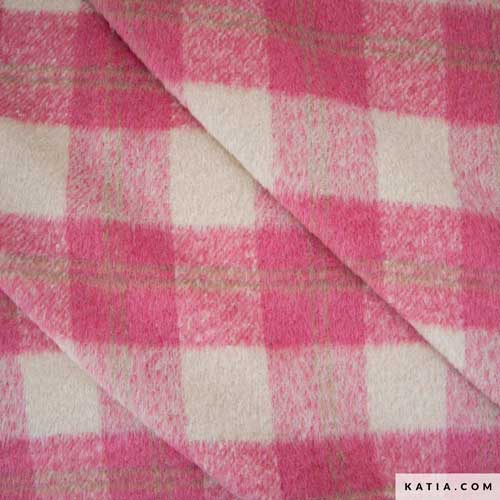 Tela Plaid Brushed Coat Roses