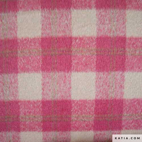 Tela Plaid Brushed Coat Roses