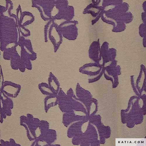 Tela Jacquard Flor lila