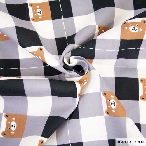 Poplin Fabric Country Vichy Bear