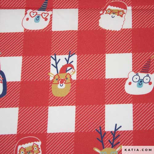 Tela Poplin Xmas Vichy